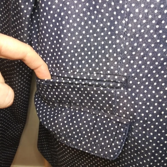 J. Crew Indigo Denim & White Polka Dot Schoolboy Blazer, Style# 40203 - Picture 7 of 16